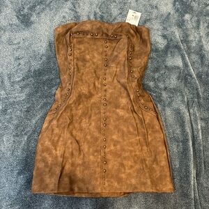 Forever 21 Tan Strapless Dress